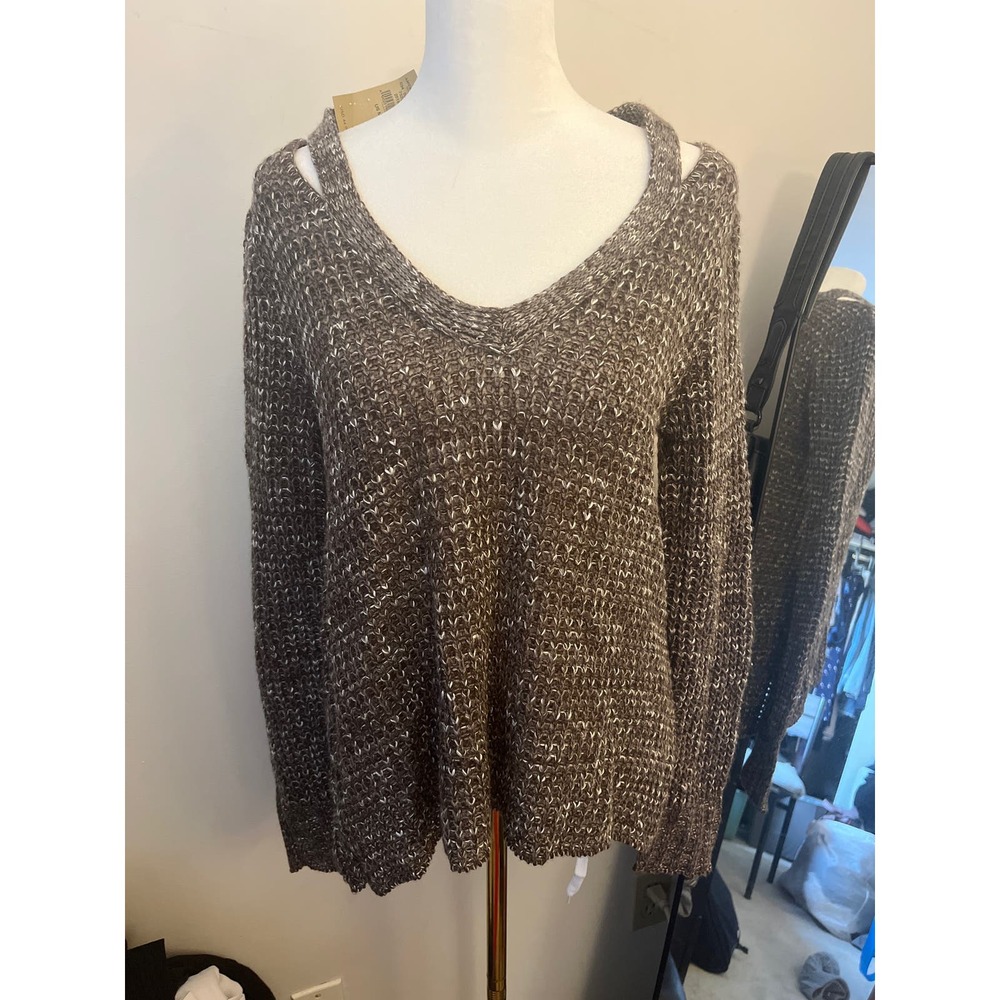 NWT AE Brown Sweater Cutout Neckline Size M
